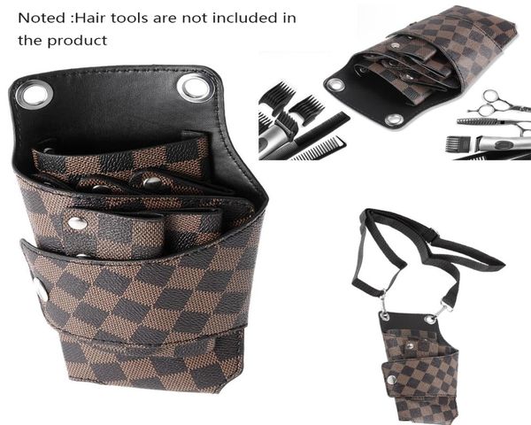 Haarscheren-Holster-Taschenclips aus PU-Leder für Friseursalon, Friseursalon, Haarschneidetasche, Halteretui mit Taillen-Schultergürtel. 4977020