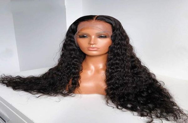 Ricciolo allentato 250 densità 13X6 parrucche anteriori in pizzo per capelli umani 360 parrucca frontale in pizzo parrucca brasiliana per capelli Remy onda d'acqua 30 pollici piena tu May4331339