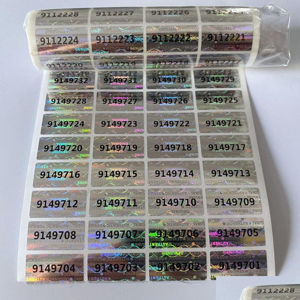 Yapışkan Çıkartmalar Toptan Yapıştırıcı Çıkartmalar 1000 PCS Hologram Tercüme Kanıtı Güvenlik Garantisi Boş Çıkartma Etiket Contaları 20 x 10mm 23080 DH2HG