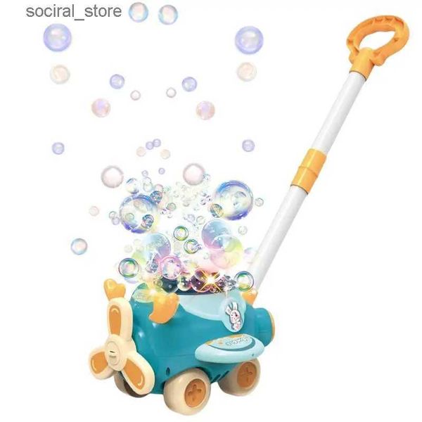 Giochi con la sabbia Divertimento in acqua Macchina automatica per bolle di sapone Giocattoli da esterno Passeggino Bubble Giocattoli per bambini Creatore di bolle di sapone Kids Summer Beach Pool Toys L240307