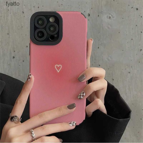 Bolsas de telefone celular bonito gradiente rosa amor coração telefone caso for11 pro max max à prova de choque macio silicone coverh240307