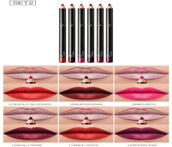 Matte Lip Pencil 6 Stück pro Set Nude Labial Line Natürliche feuchtigkeitsspendende Inhaltsstoffe umreißen die Lippen Stift9194204