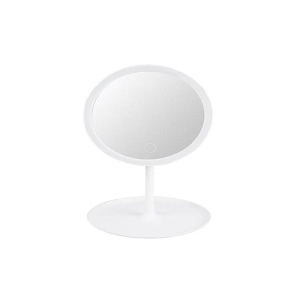 Specchi compatti Specchio per trucco a LED Touch Sn Lampada da tavolo per vanità illuminata Rotazione a 360 gradi Cosmetici per cosmetici da banco3844639 Drop D Dhtxg