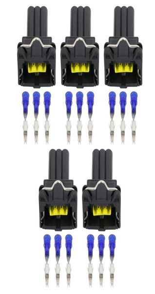 5 conjuntos de conector de sensor de jaqueta de 3 pinos, conector automotivo à prova d'água com terminal dj7033c35214386352