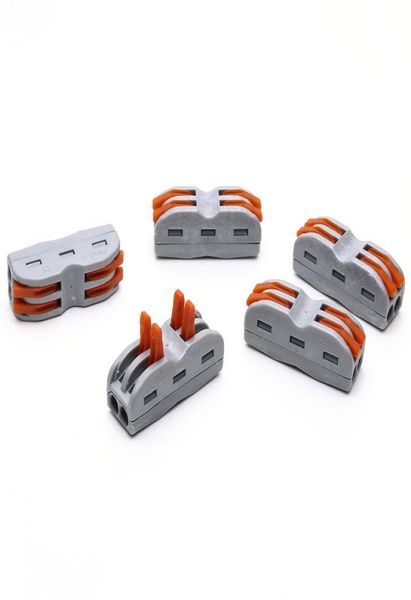 100PCS SPL2 PCT212 222412 Push Wire Connector 4 Pin Universal Compact Connector Terminals Block grey7038539