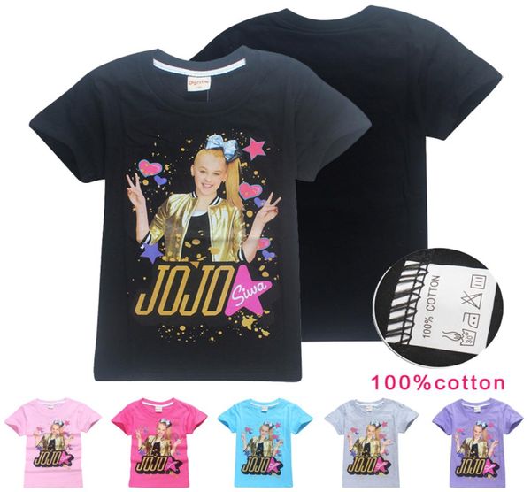 JOJO SIWA Детские футболки 6 цветов 412 лет Девочки 100 Хлопковые футболки Футболки с короткими рукавами детская дизайнерская одежда SS1032381316