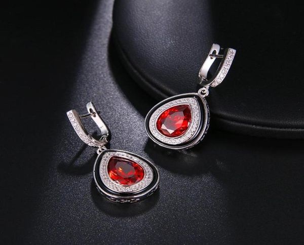 Baumelnder Kronleuchter Hermosa Mosambik Roter Granat Schmuck Ohrringe Tropfenohrring 36mm Hübsches Geschenk für Frauen2039711