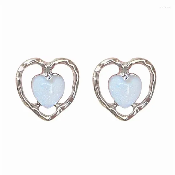 Baumelnde Ohrringe 10 Paare/Los Großhandel Modeschmuck Lava Metall Mondlicht Harz Herz für Frauen