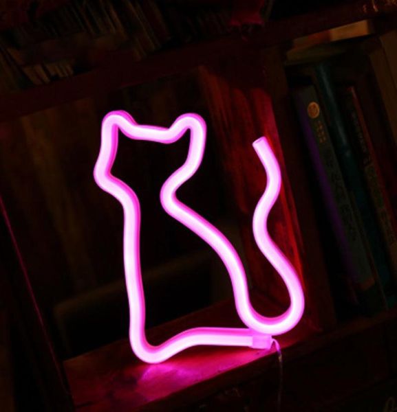 BRELONG LED neon lettera modellante gatto Natale bar decorazione della stanza luce notturna bianco rosa 1 pz4272469