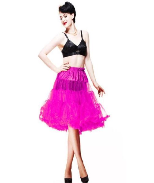 Etekler 2021 Bütün Kadın Yumuşak Kumaş 65 cm Uzun Seksi Şifon Petticoat Rockabilly Pettiskirt Tül Tutu Etek Kayma Retro 20 Col7446567