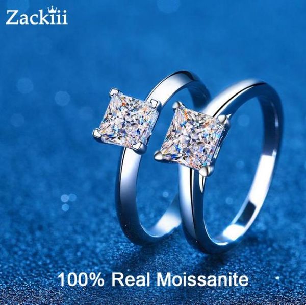 2ct anel de casamento solitário princesa corte diamante anéis de noivado prata esterlina banhado a ródio anel de noiva promessa 2208136761546