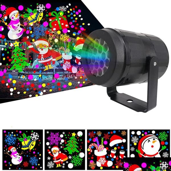 Weihnachtsdekorationen Mtiple Muster Projektor Dekoration Innenbeleuchtung LED Laser Schneeflocke Lampe Party Jahr Outdoor Home 221123 Dr Dhyqe