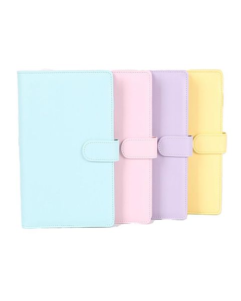 Quaderno A6 in pelle PU Copertina ricaricabile 6 Raccoglitore ad anelli Fogli sciolti Organizer personale Blu Giallo Viola Rosa KDJK21055968399