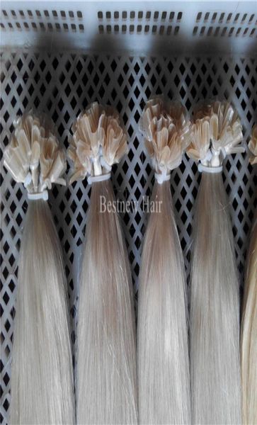 100 g brasilianische indische Remy-Nagel-U-Spitzen-Haarverlängerungen, 1 g, 18 Zoll, 20 Zoll, 22 Zoll, 24 Zoll, 60 platinblonde Nagelspitzen, Haar 3031533