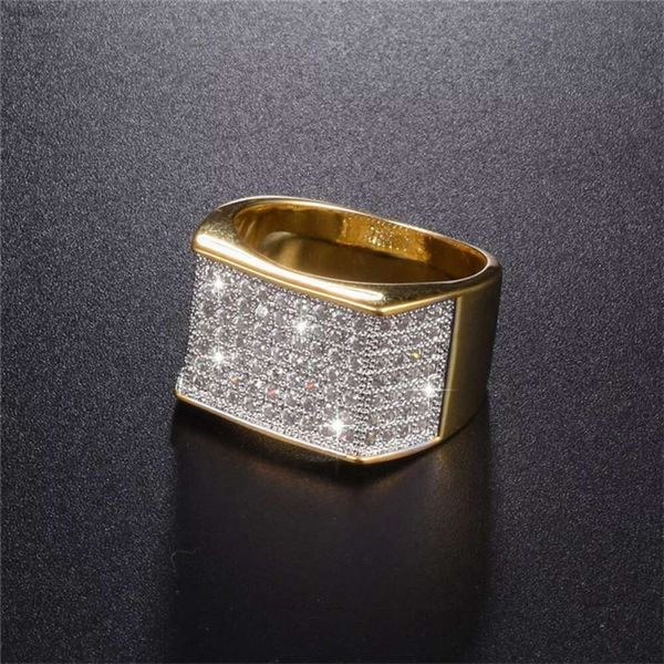 Роскошный дизайн, сертифицированное золото в стиле хип-хоп, кольцо с настоящим бриллиантом, ювелирное изделие, подарок для вашего парня