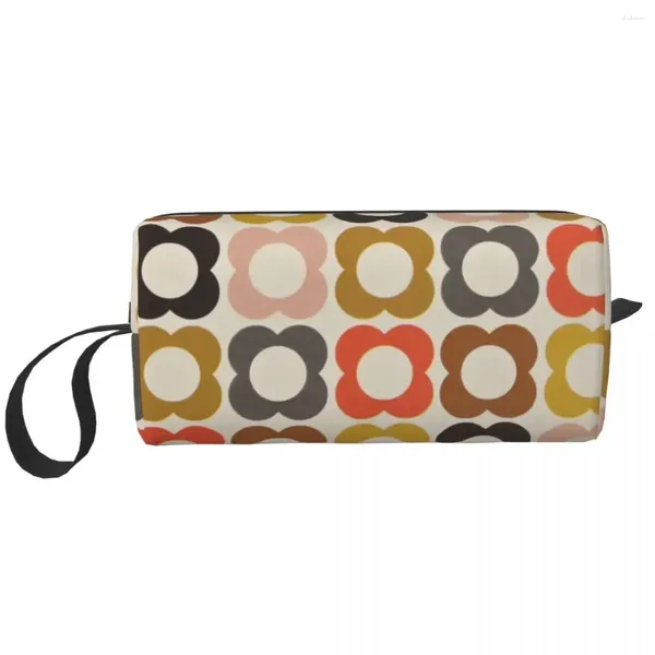 Borse per cosmetici Simpatici fiori astratti Orla Kiely Borsa da toilette da viaggio da donna Kit Dopp per trucco di bellezza in stile scandinavo