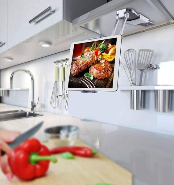 Mutfak Tablet Montaj Standı 2in1 Mutfak Duvar Tablet Montaj Tutucu 511 inç için iPad için Samsung Sekme 360 ​​Derece ROATING DESTENT2313547