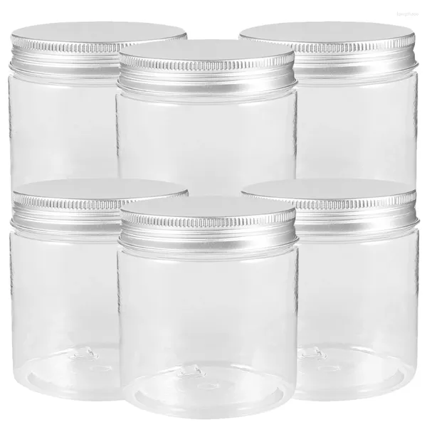 Bottiglie di stoccaggio 6 pezzi Barattoli di vetro Contenitori Coperchi in alluminio con miele per uso domestico Sigillato Yogurt Cibo per bambini