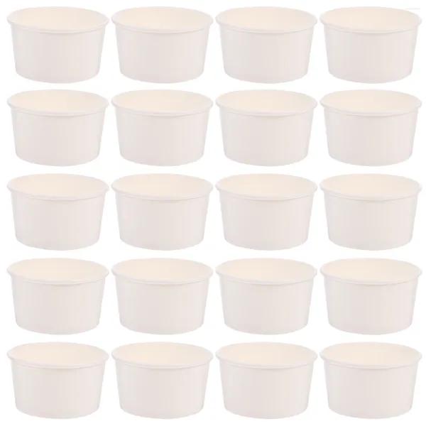 Tek kullanımlık fincan pipetler 100pcs kağıt tatlı kaseler meze puding pudingler için çorba servis meze pullu tulumlar