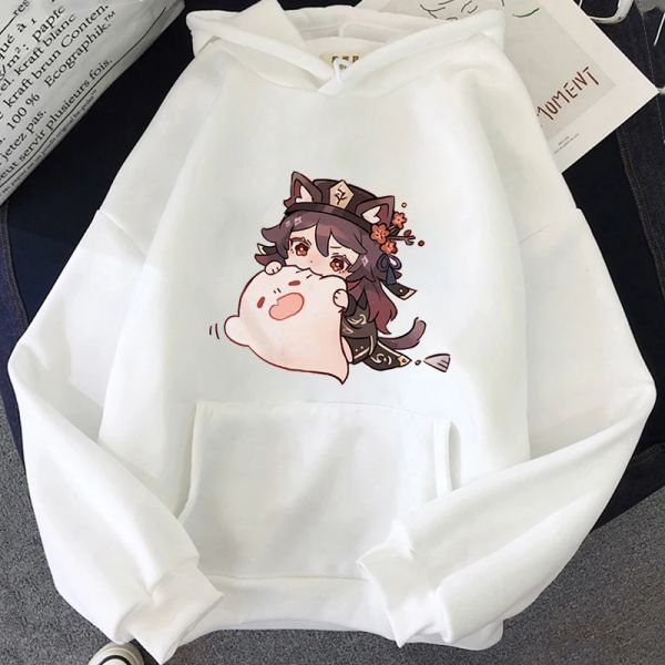 Sweatshirts genshin impacto cos Mulheres moletom com capuz quente com capuz gráfico unissex kawaii tops harajuku desenho animado hu tao streetwear feminino