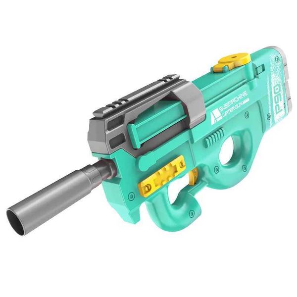 Gun Toys Elektrische Wasserpistole Große Kapazität Kontinuierliche Wasserkanone P90 Modell Spritzpistole Sommer Outdoor Strand Rasen Wasser Kampf Pool ToysL2403