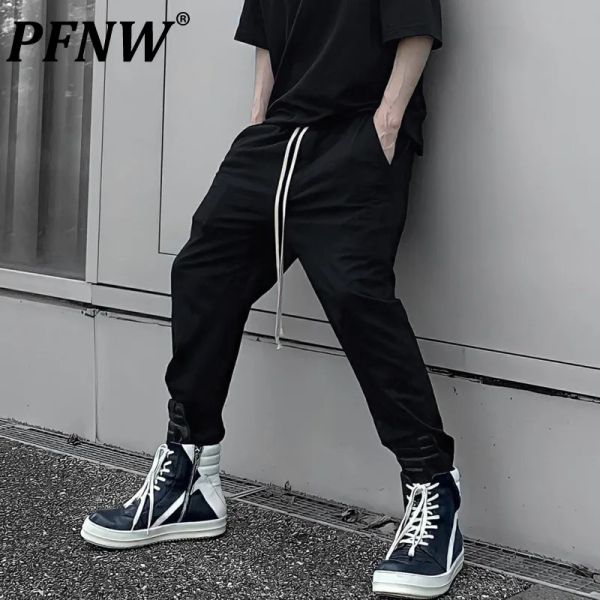 Hosen PFNW Herren RO Style Casual Bleistifthose Normaler Schritt Legging Darkwear Punk Gothic Mode Elastic Taille Button Hosen 12Z5233