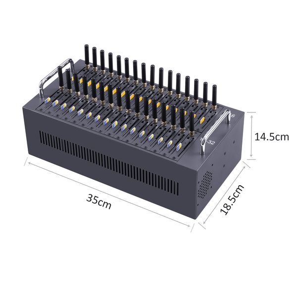 Stok Altında 32 Ports SMS Modem Pool 2G M26 32 Kanallar Komut Değişikliğinde Popüler Cihaz Desteği IMEI Modem Luna Ücretsiz Teknik Destek Toplu SMS