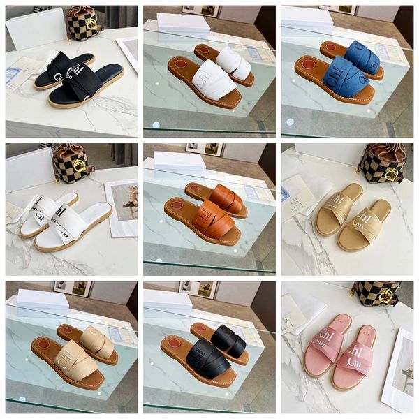 Designer-Modeschuhe, Holzsandalen, Sluffy-Pantoffeln mit flachem Boden, Luxus-Vintage-gestickte Buchstaben-Damenschuhe, Sommer-Strand-Outdoor-Beige-Schuhe