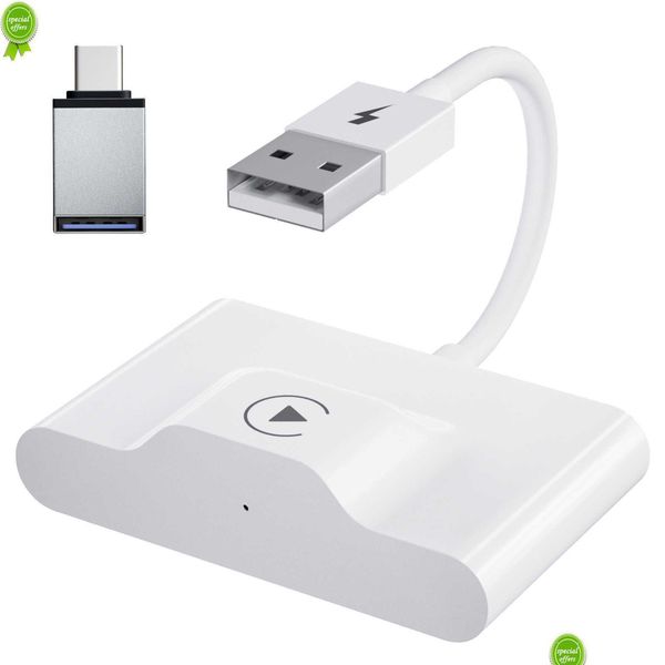 Scatola per fazzoletti per auto Nuovo adattatore Carplay wireless per telefono Android 5Ghz Wifi Dongle per auto Plug Play Aggiornamento online Consegna drop Automobiles M Dhp7C