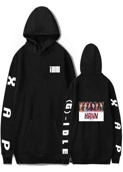 Popular g idle harajuku hoodies das mulheres dos homens moletom de manga longa coreano streetwear kpop letras impresso inverno pulôver topos q4336051