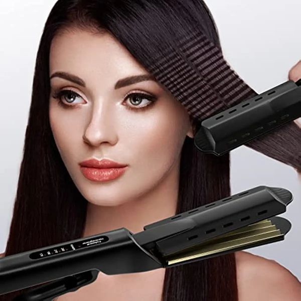 Ferro ondulato in ceramica professionale Arricciatura elettrica Piatti larghi ondulati Ferro per capelli di bellezza per ferri da stiro per ondulazione dell'onda dei capelli 240223