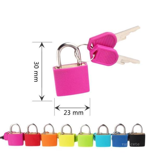 Pequeno mini forte cadeado de metal mala de viagem diário livro bloqueio com 2 chaves segurança bagagem cadeado decoração muitas cores t2i5172514015