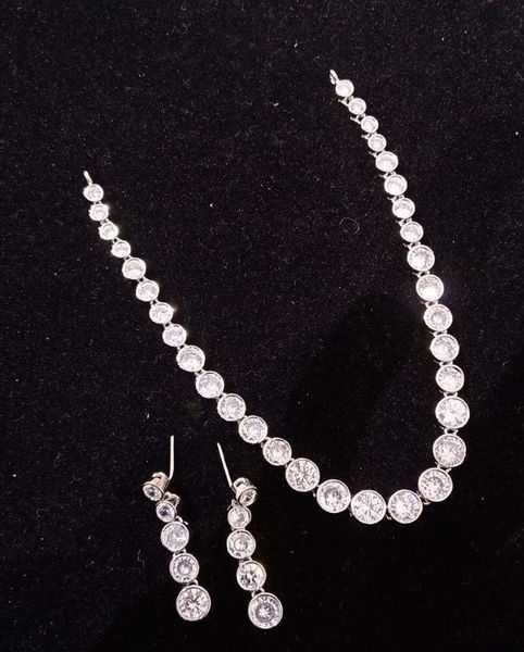 Tradizionale set di gioielli in argento sterling 925 da sposa con zirconi cubici di lusso all'ingrosso tradizionali