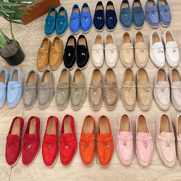 LP Pianas Loafers дизайнерские женские мужские модельные туфли Спортивные лоферы из кожи и замши Удобные замшевые деловые туфли на резиновой подошве