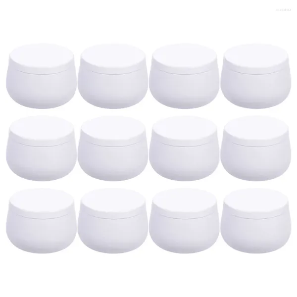 Garrafas de armazenamento 12 Pcs Lip Gloss Belly Jar Frisado Casos Redondos Selados Doces Brancos Caixas de Presente Viagem