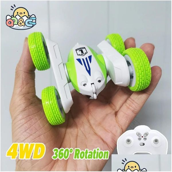 Carro elétrico / Rc Est Mini Rc Stunt Dupla Face 2.4G 4Wd Rádio Controle Remoto Tumbling Presente de Condução Brinquedos Eletrônicos Para Crianças Menino Xmas Dhxdz