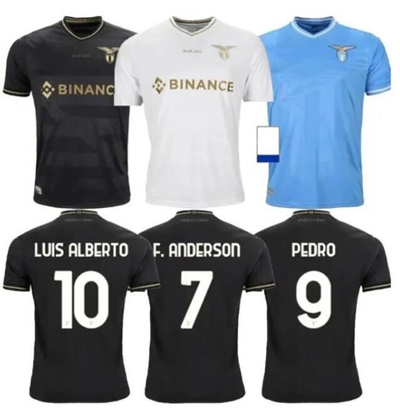 23 24 Lazio Immobile Camisas de futebol 2024 homens crianças kit IMMOBILE LUIS BASTOS SERGEJ BADELJ LUCAS J.CORREA ZACCAGNI MARUSIC camisa de futebol 10º aniversário