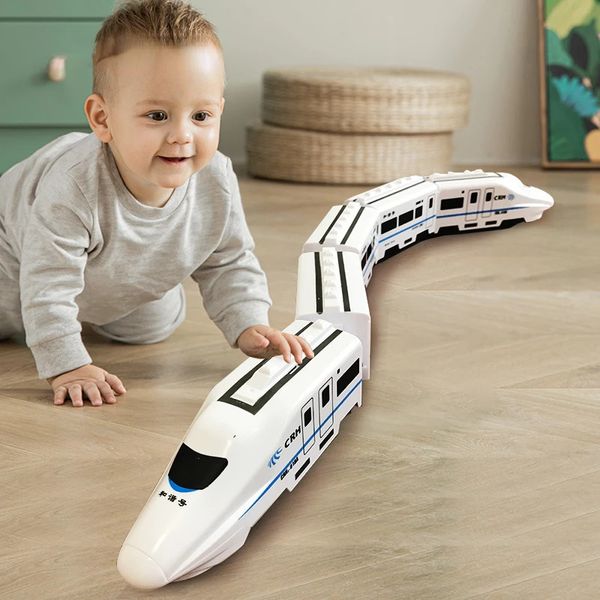 1 8 гармония моделирование высокоскоростной железнодорожный поезд игрушечный автомобиль электрический звуковой свет модель EMU DIY блок-поезд строительные игрушки для детей 240229