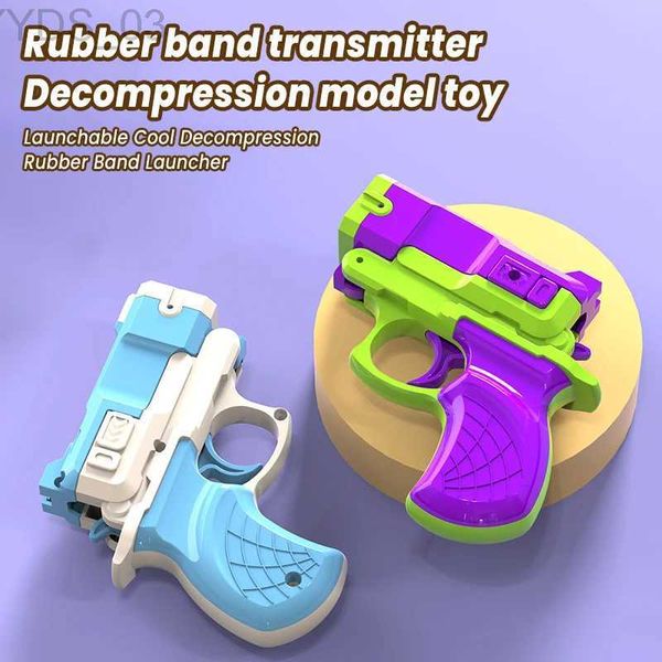 Gun Toys Gummiband Gun Toy 3D-gedruckte Gun Cub Rettich Spielzeug Messer Kinder Stress Relief Spielzeug Weihnachtsgeschenk Dekompression Jungen Geburtstagsgeschenk YQ240307