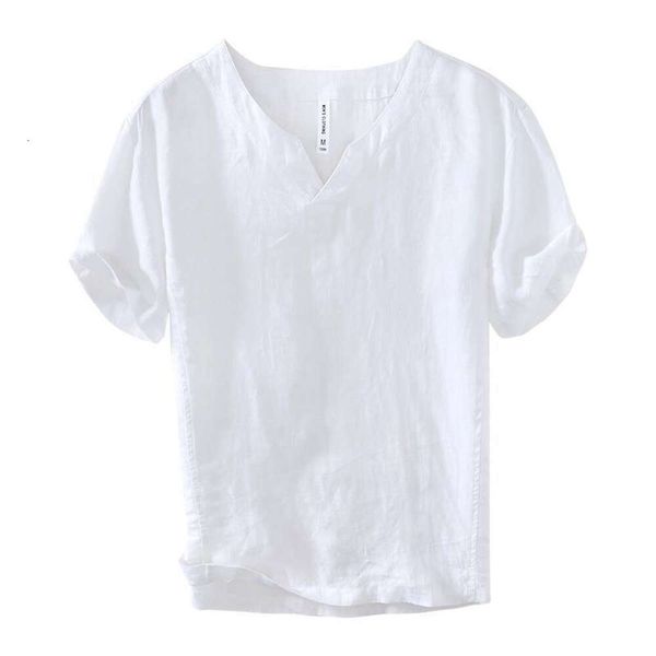 L998 мужская футболка в стиле ретро с v-образным вырезом и короткими рукавами в китайском стиле, повседневная свободная летняя льняная нижняя часть, цельная футболка для замены волос