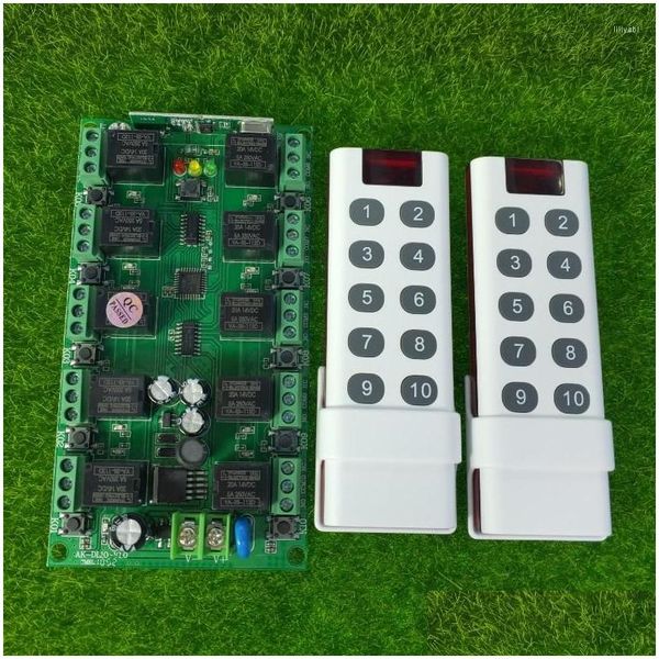 Uzaktan Kontrolörler 315/43Hz DC 12V 10A 10 CH RF Bağımsız çalışma Kablosuz Kontrol Sistemi Bireysel Öğrenme Kodu Işık/Lamba/LED Band DHNU1