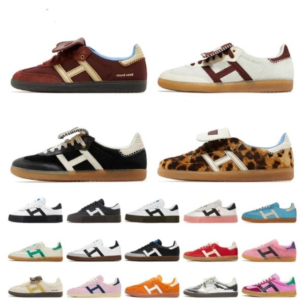 Leopardo Homens Gazelle Low Top OG Original Running Shoes País de Gales Bonner Nylon Fox Brown Pony Preto Nuvem Branco Creme Verde Rosa Sporty Rich Trainers Sneakers sambaitysss