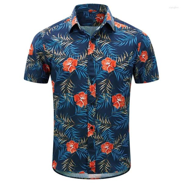 Camisas Casuais Masculinas Camisa Padrão 3D Impresso Roupas de Manga Curta Hawaii Férias Designer Confortável e Respirável