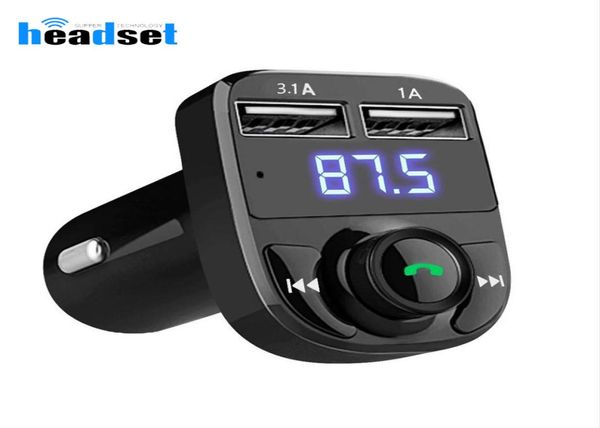 Trasmettitore FM Modulatore Aux Kit vivavoce Bluetooth o Lettore MP3 con caricatore per auto doppio USB a ricarica rapida 3.1A4366442