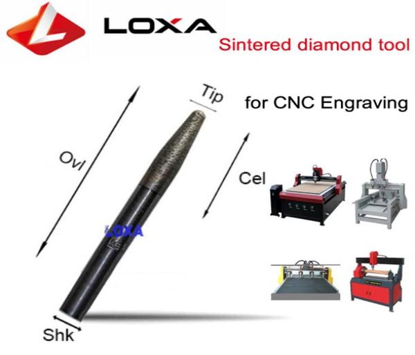 Fornecimento de fábrica LOXA FQ615 Ferramentas de gravação de diamante sinterizado cnc bits para granito alívio final fresa milling4534855