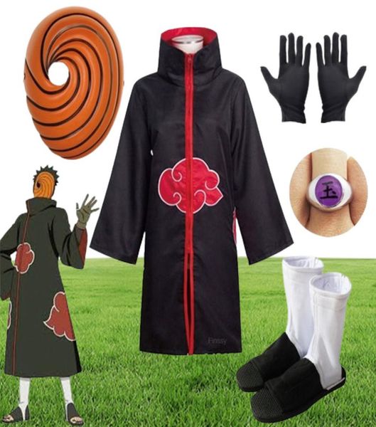 Tobi Costume Cosplay per ragazzi Obito Maschera Carnevale Halloween Bambini Adulto Altezza adatta 135 cm 185 cm 2208123619020