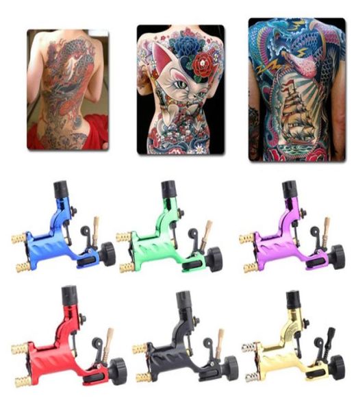 Libélula rotativa máquina de tatuagem shader forro 7 cores sortidas tatoo motor gun kits fornecimento para artist5434731