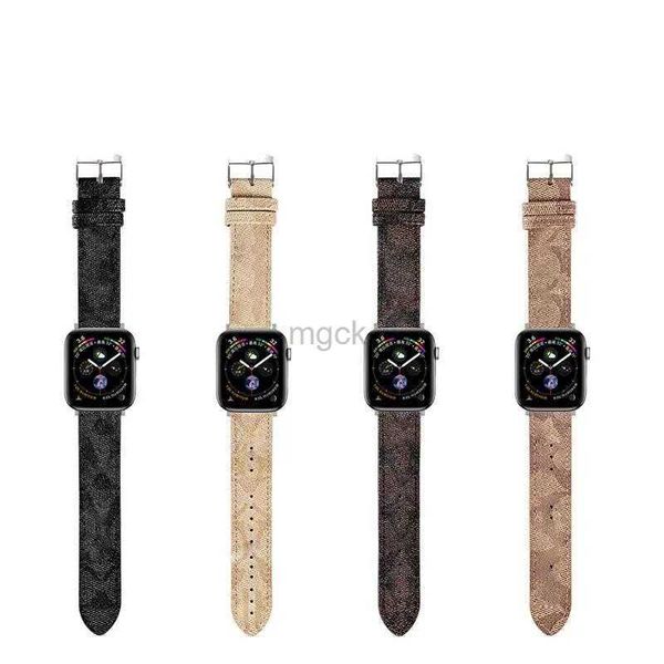 Bandas relógios Designer Watch Band para Watch Series 8 4 5 6 7 Ultra Iwatch Bands Fashion Luxury Watch Strap 3D Letra de metal de couro AP Smart Straps 240308
