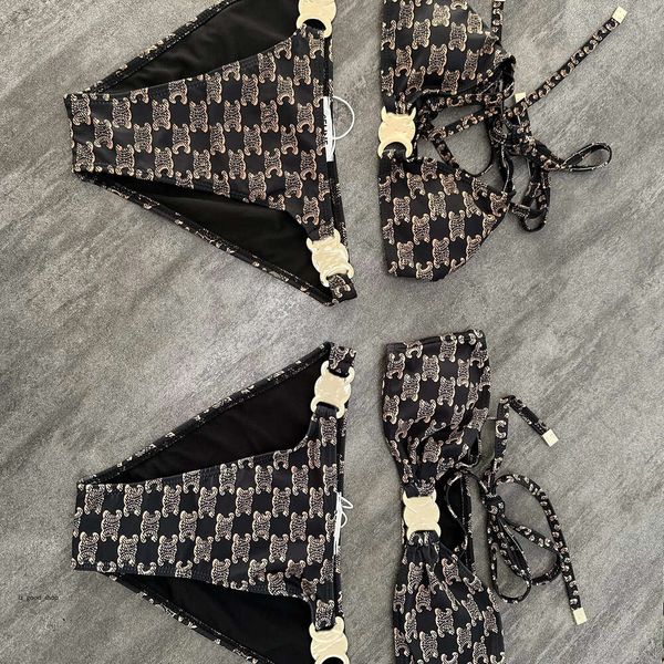 Купальник Celins Прозрачный купальник Ne Set Celnes Bikinis Ceine Strap Женская дуга Сексуальная триумфальная бикини Роскошные летние дизайнерские купальники в форме звезд La 183