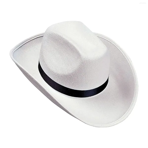Berets Cowgirl Chapéus Dress Up Decorativo Western Cap Confortável Chapéu de Cowboy Jazz para Meninas Nupcial Adolescentes Homens Mulheres Noivado